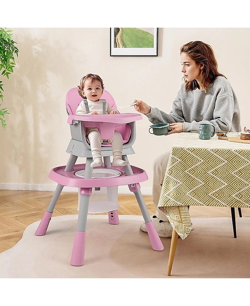 Gouun Baby Baby 16-in-1 Convertible High Chair with Activity Center and Rotating Booster Seat