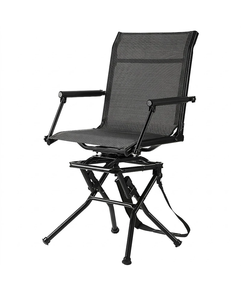 Hongge 360 Degree Silent Swivel Hunting Chair with Armrests Steel Frame and 300 lbs Capacity for Blinds