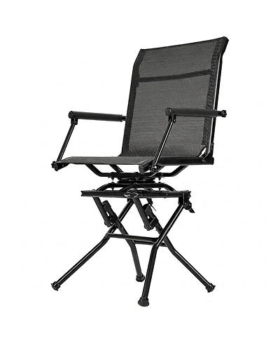 Hongge 360 Degree Silent Swivel Hunting Chair with Armrests Steel Frame and 300 lbs Capacity for Blinds