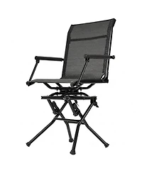 Hongge 360 Degree Silent Swivel Hunting Chair with Armrests Steel Frame and 300 lbs Capacity for Blinds