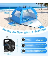 Aofar Beach Tent Solar Fan Anti-uv Sun Shelter Portable Shade Play Ceiling