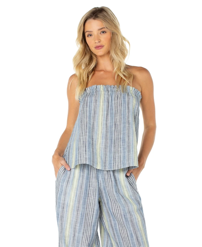 Roxy Women's Offshore Strapless Stripe Cotton Top