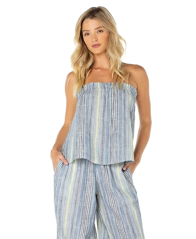 Roxy Women's Offshore Strapless Stripe Cotton Top