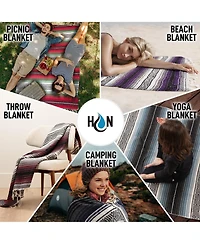 Piscifun Authentic Handmade Mexican Baja Blanket All Season Versatile Outdoor Throw