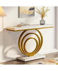 Tribesigns 41" Gold Console Table with Marble Top