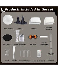 Aofar 2 Packs Ghost String Lights Remote Control Outdoor Indoor Decorations