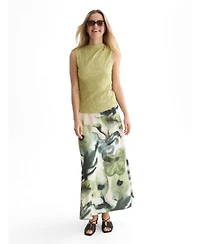 Scotch & Soda Women's Embossed Pleat Mock Neck Tank