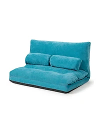 Gouun Foldable Floor Sleeper Lounge Couch 6 Position with 2 Bonus Pillows