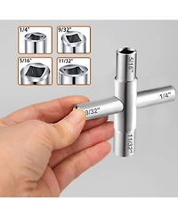 Xdovet Sillcock Key Set 4-Way Steel Utilities Meter Box Cabinet Opening