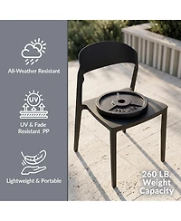 WestinTrends Outdoor Modern Stackable Plastic Patio Bistro Dining Side Chairs (Set of 2)