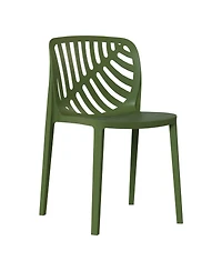 WestinTrends Outdoor Modern Stackable Polypropylene Plastic Patio Bistro Dining Side Chairs (Set of 2)