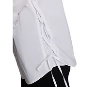 Kenneth Cole Women's Long-Sleeve Point-Collar Button-Front Shirt with Tie-Up Sides