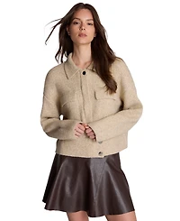 Kenneth Cole Women's Ribbed-Knit Long-Sleeve Utility Jacket