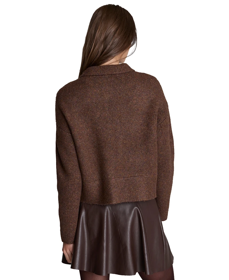 Kenneth Cole Women's Ribbed-Knit Long-Sleeve Utility Jacket