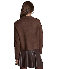 Kenneth Cole Women's Ribbed-Knit Long-Sleeve Utility Jacket