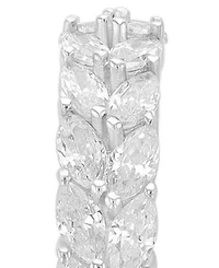 Macy's Silver-Plated Marquise J Hoop Earrings