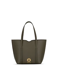 Aranyani Amala Italian Leather Zip Tote Bag with Gold Monogram