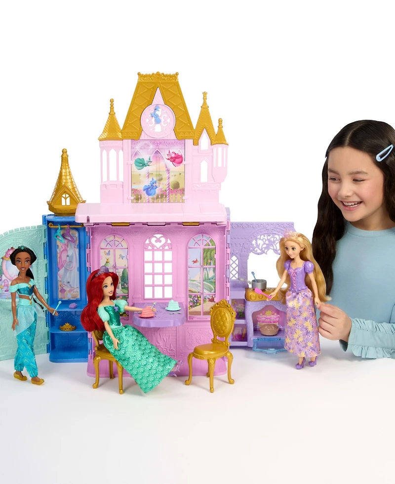 Disney Princess Rapunzel Close & Carry Castle Portable Doll and Five-Play-Area Playset, Ages 3+