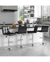Modern Swivel Bar Stools Set of with Heavy-duty Metal Base & Footrest Back