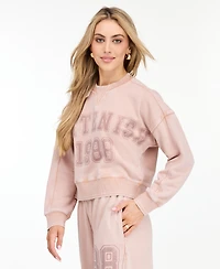Kittenish Women's 1988 Lounge Cropped Graphic Long-Sleeve Sweatshirt