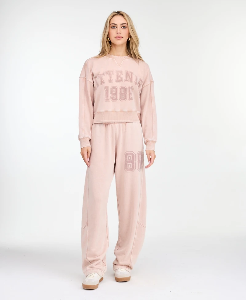 Kittenish Women's Wide-Leg High-Rise Sweatpants