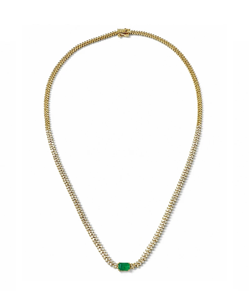 Lali Jewels Emerald (0.81 ct. t.w.) & Diamond (2.042 ct. t.w.) Necklace in 14k Yellow Gold