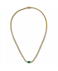 Lali Jewels Emerald (0.81 ct. t.w.) & Diamond (2.042 ct. t.w.) Necklace in 14k Yellow Gold