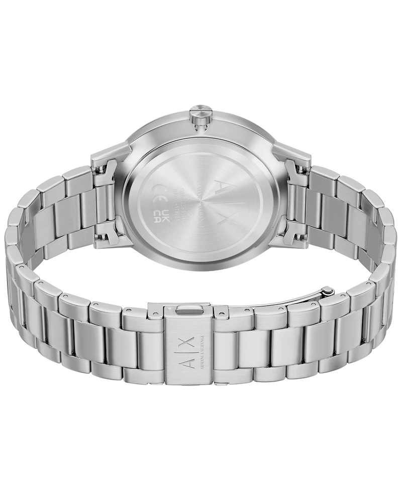 Armani Exchange Men's Quartz Three Hand Silver Stainless Steel Watch 42mm