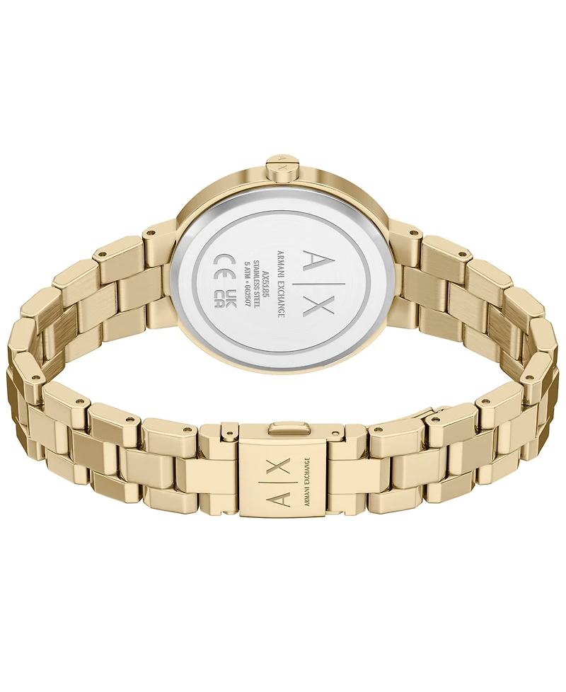 Armani Exchange Women's Quartz Two Hand Gold Stainless Steel Watch 36mm