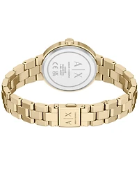Armani Exchange Women's Quartz Two Hand Gold Stainless Steel Watch 36mm