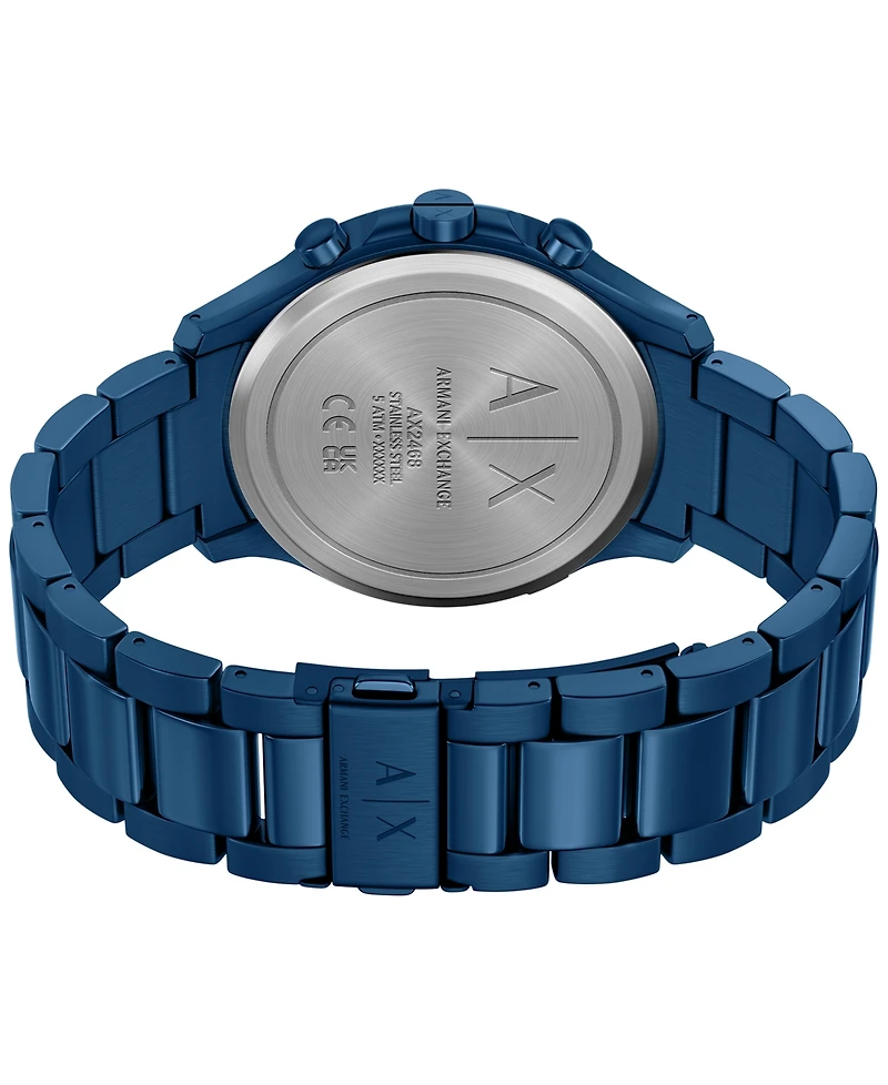 Armani Exchange Men's Quartz Chronograph Blue Stainless Steel Watch 46mm