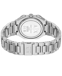 Armani Exchange Men's Quartz Dual Time Silver Stainless Steel Watch 40mm