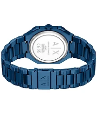 Armani Exchange Men's Quartz Dual Time Blue Stainless Steel Watch 40mm