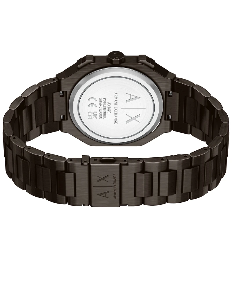 Armani Exchange Men's Quartz Dual Time Brown Stainless Steel Watch 40mm