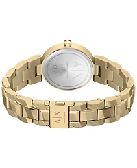 Armani Exchange Women's Audora Quartz Two Hand Gold Stainless Steel Watch 34mm