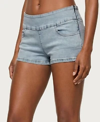 Edikted Womens Zaida Stretchy Denim Micro Shorts
