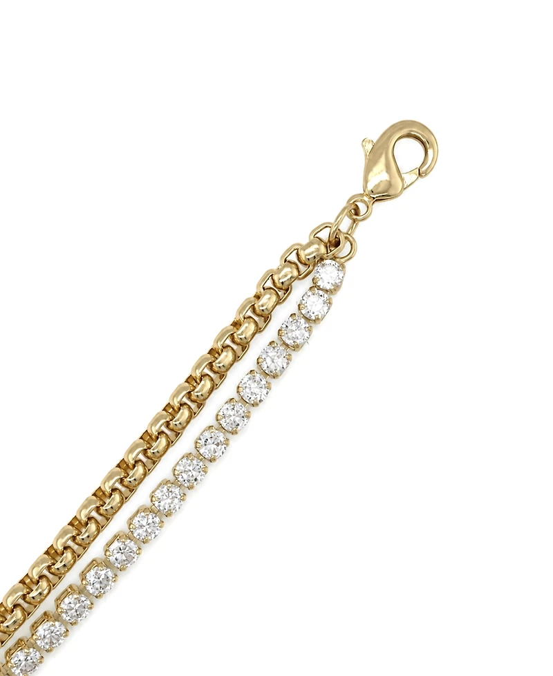 And Now This Cubic Zirconia Double Strand Chain Bracelet