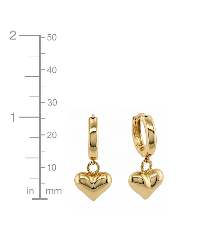 And Now This Silver and Gold Heart Drop Hoop Earrings