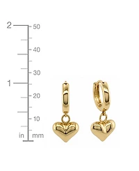 And Now This Silver and Gold Heart Drop Hoop Earrings
