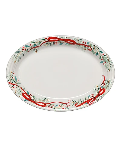 Fiesta Holly Berry Christmas Garland Oval Serving Platter