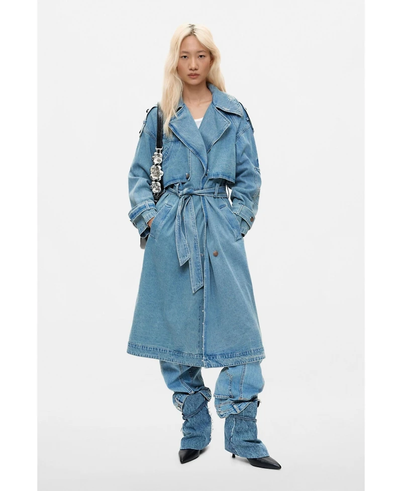 Desigual Women's Long Denim Trench Coat