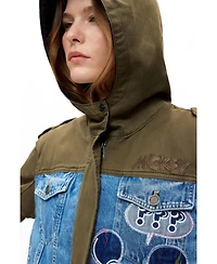 Desigual Women's Hooded Disney Mickey Mouse Print Parka