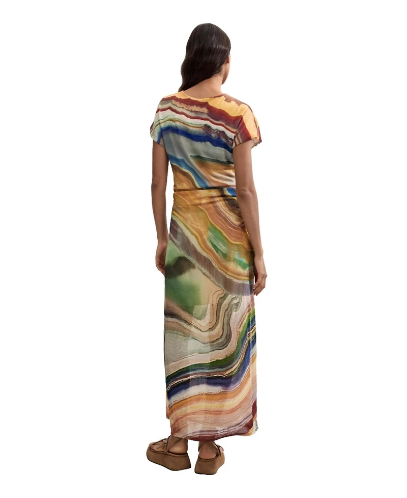 Desigual Women's Short-Sleeve Print Midi Dress
