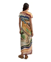 Desigual Women's Short-Sleeve Print Midi Dress