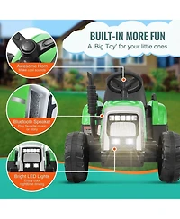 Sevorley 12V Electric Ride-On Tractor With Detachable Trailer and Remote Control, Ages 3+