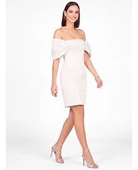 Lara Women's Off Shoulder Bridal Short with Bow