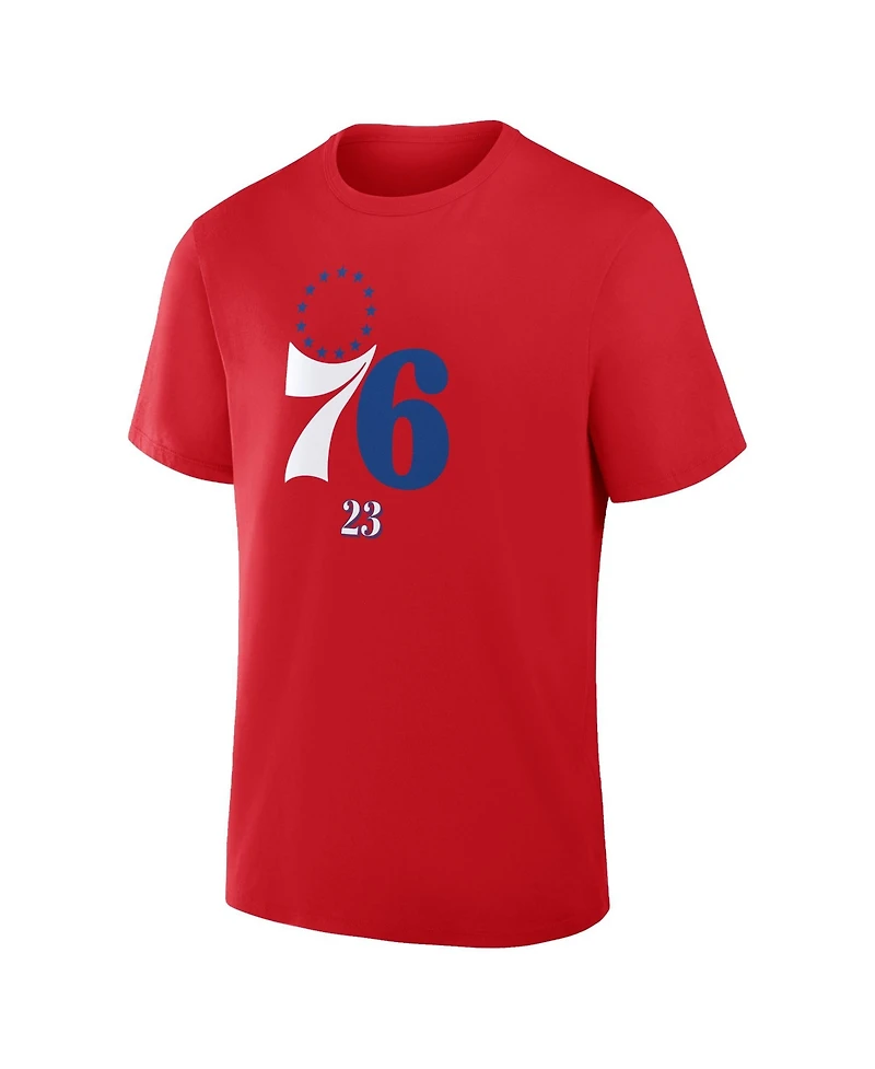 Fanatics Men's LeBron James Red Philadelphia 76ers The Paint Name Number T-Shirt