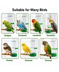 ProMounts 9-Pack Automatic Bird Feeder and Water Dispenser Set - 3 Small, 3 Medium and 3 Large Gravity Feed Cage Cups for Small Birds