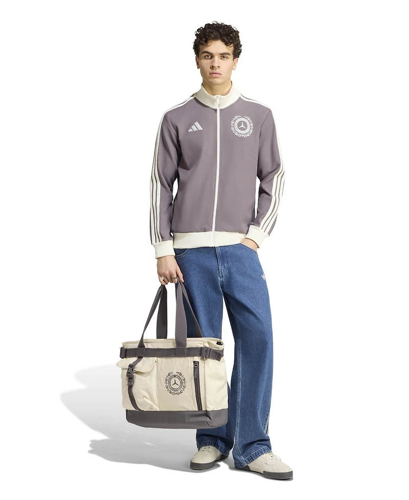 Adidas Men's Gray Mercedes-amg Petronas F1 Team Silver Arrows Icon Full-Zip Track Sweatshirt