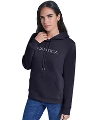 Nautica Women's Logo Graphic Fleece Hoodie